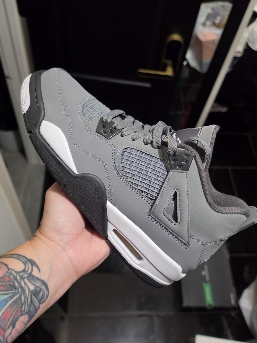 Jordan Youth Grey and Black Athletic Basketball Shoes